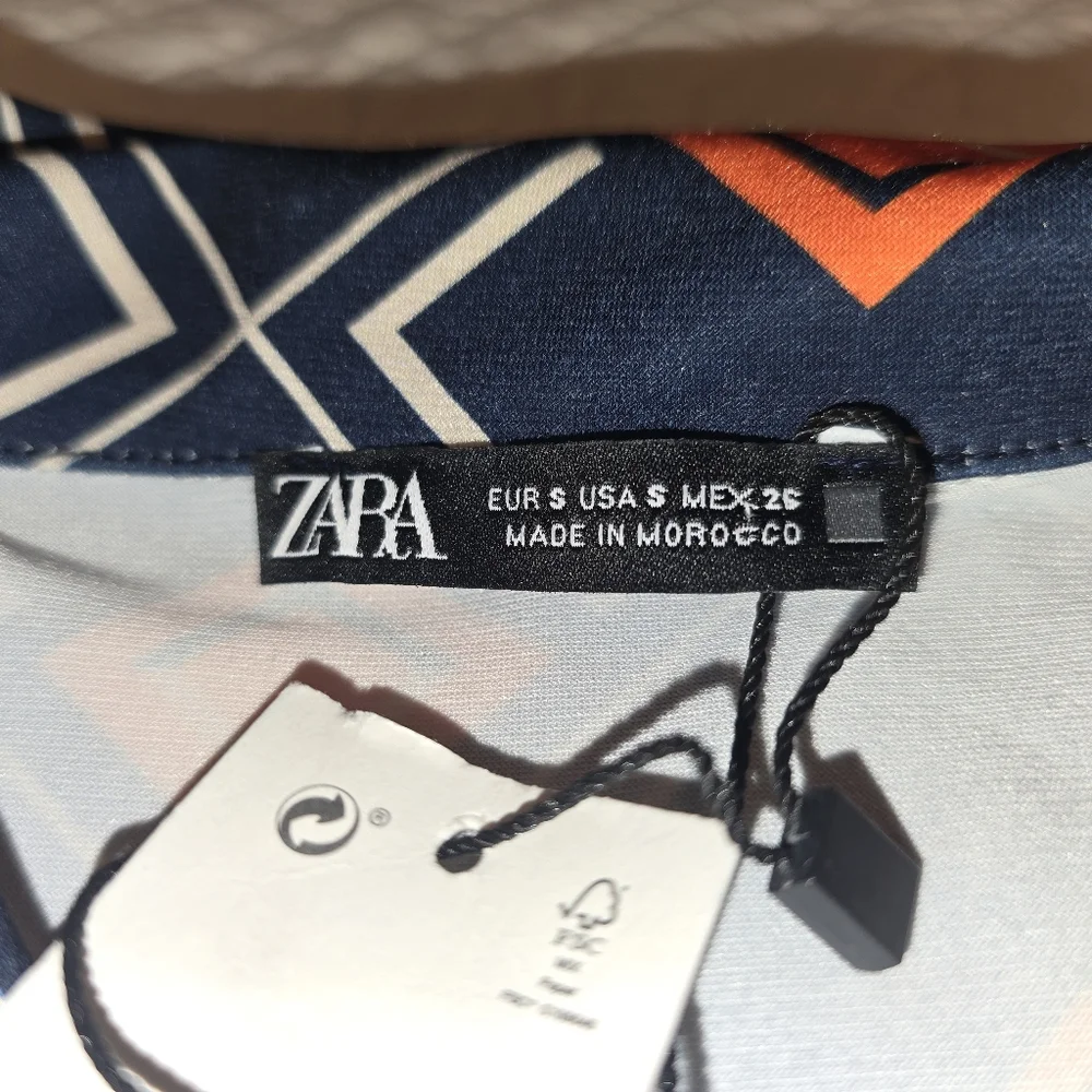 ZARA NWT Geometric Printed Tunic Mini Dress Women's Size Small - Picture 8 of 10